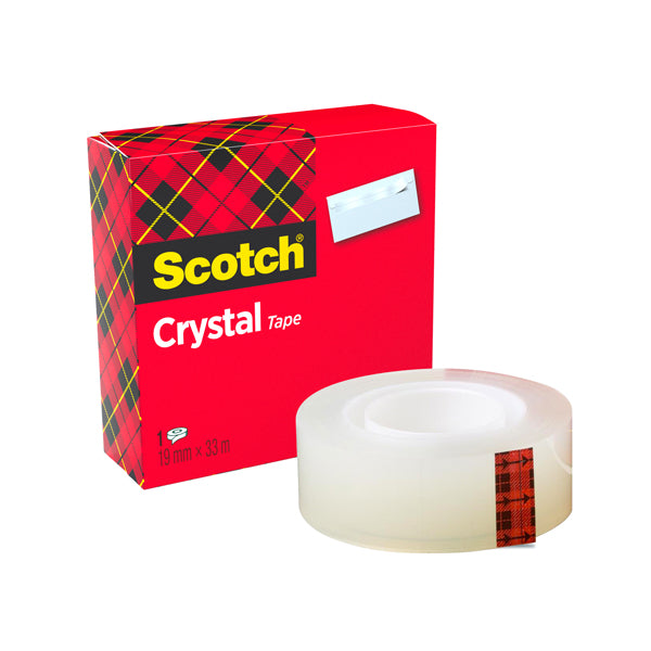 Nastro adesivo Crystal 600 - 19 mm x 33 m - acrilico - trasparente - Scotch