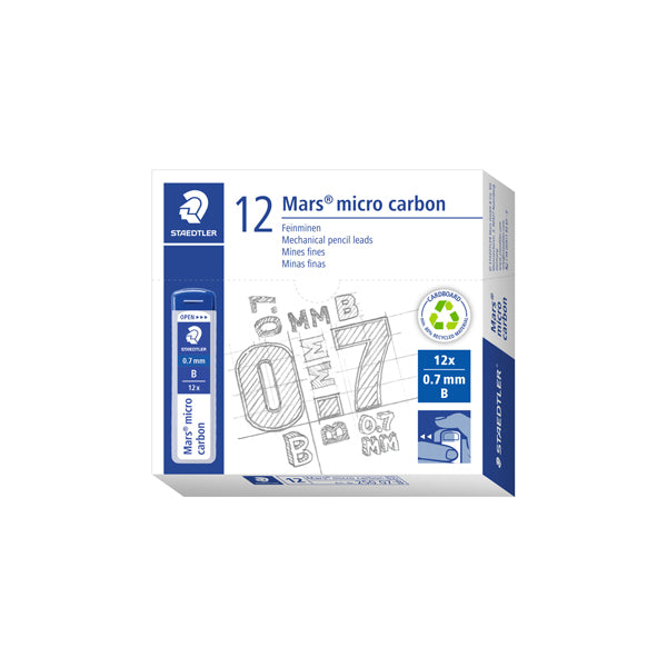 Astuccio 12 Mine Mars Micro - mina 0,7mm - gradazione B - Staedtler - conf. 12 astucci