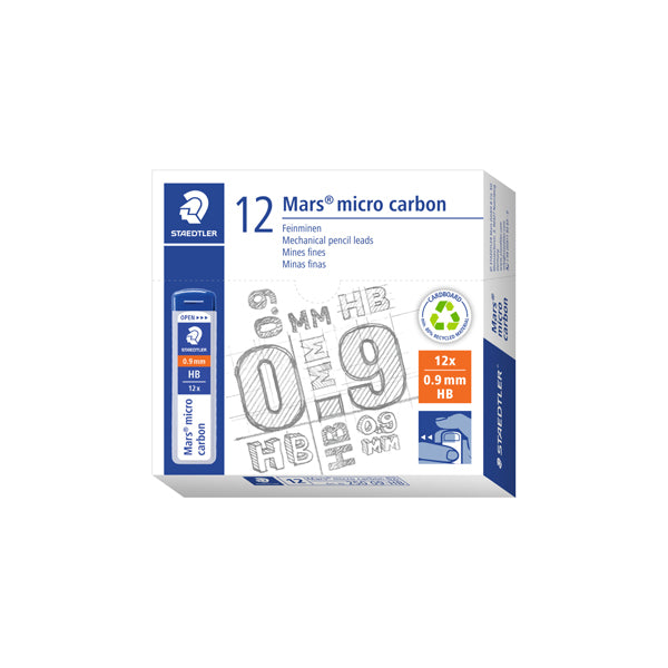 Astuccio 12 Mine Mars Micro - mina 0,9mm - gradazione HB - Staedtler - conf. 12 astucci