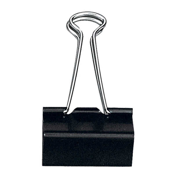 Molla Double Clips - 2,5 cm - nero - Lebez - conf. 12 pezzi