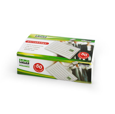 Portabadge con clip - 9,3 x 6 cm - Lebez - conf. 50 pezzi