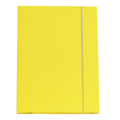 Cartella 3 lembi con elastico - A4 - dorso variabile - cartone plastificato - giallo - Cartotecnica del Garda
