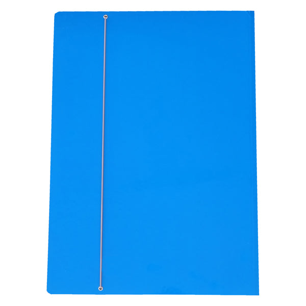 Cartella 3 lembi con elastico - A3 - dorso variabile - cartone plastificato - azzurro - Cartotecnica del Garda