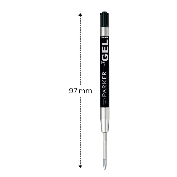Refill sfera  QuinkGel - punta media - metallo - nero - Parker
