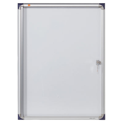 Bacheca per interni ultrapiatta - fondo in metallo magnetico bianco - 4 fogli A4 - verticale - Nobo