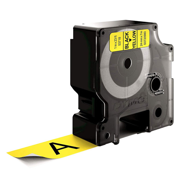 Nastro D1 standard 537180 - 24 mm x 7 mt - PL - nero/giallo - Dymo