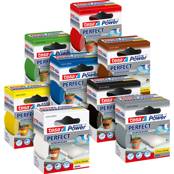Nastro adesivo telato XP Perfect - 38 mm x 2,7 m - tela plastificata - bianco - Tesa