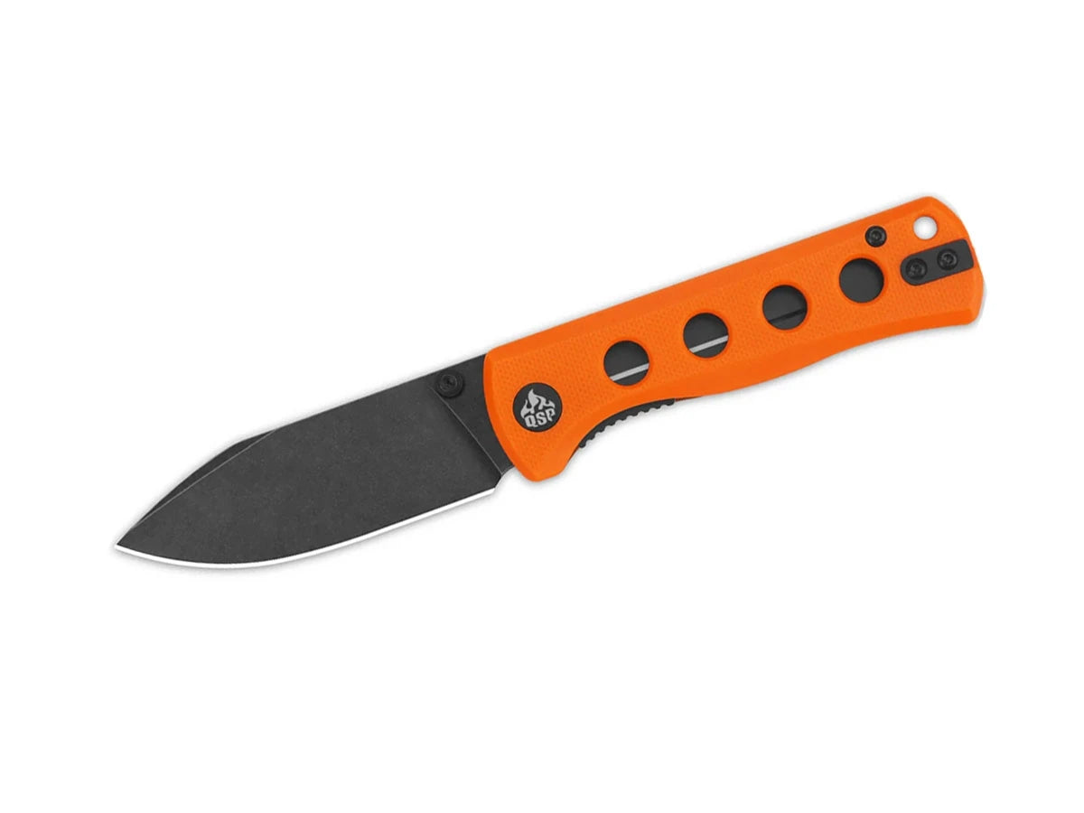 Coltello EDC QSP Canary Folder G-10 14C28N black arancione QS150-B2