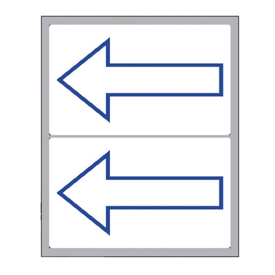 Etichette adesive - in carta - permanenti - 115 x 70 mm - 2 et/fg - 10 fogli - simbolo freccia blu (alto) - bianco - Markin