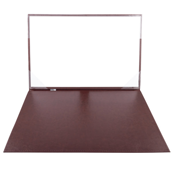 Sottomani doppio in similpelle - marrone scuro - 48 x 32cm - City Time