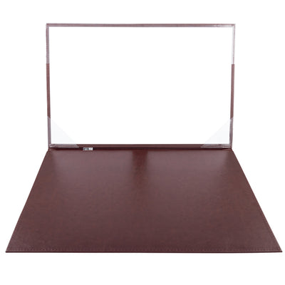 Sottomani doppio in similpelle - marrone scuro - 48 x 32cm - City Time