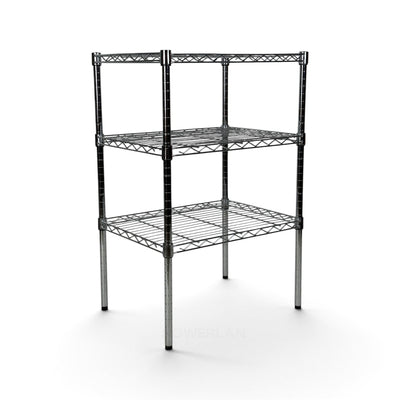 Metallika Scaffale Modulare in Acciaio Cromato 60 × 45 × H 82 cm, 3 Ripiani
