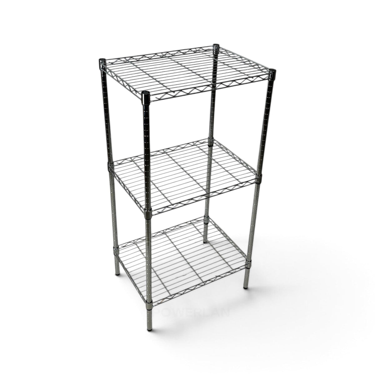 Metallika Scaffale Modulare in Acciaio Cromato 60 × 45 × H 122 cm, 3 Ripiani