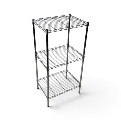 Metallika Scaffale Modulare in Acciaio Cromato 60 × 45 × H 122 cm, 3 Ripiani