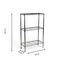 Metallika Scaffale Modulare in Acciaio Cromato 90 × 45 × H 122 cm, 3 Ripiani