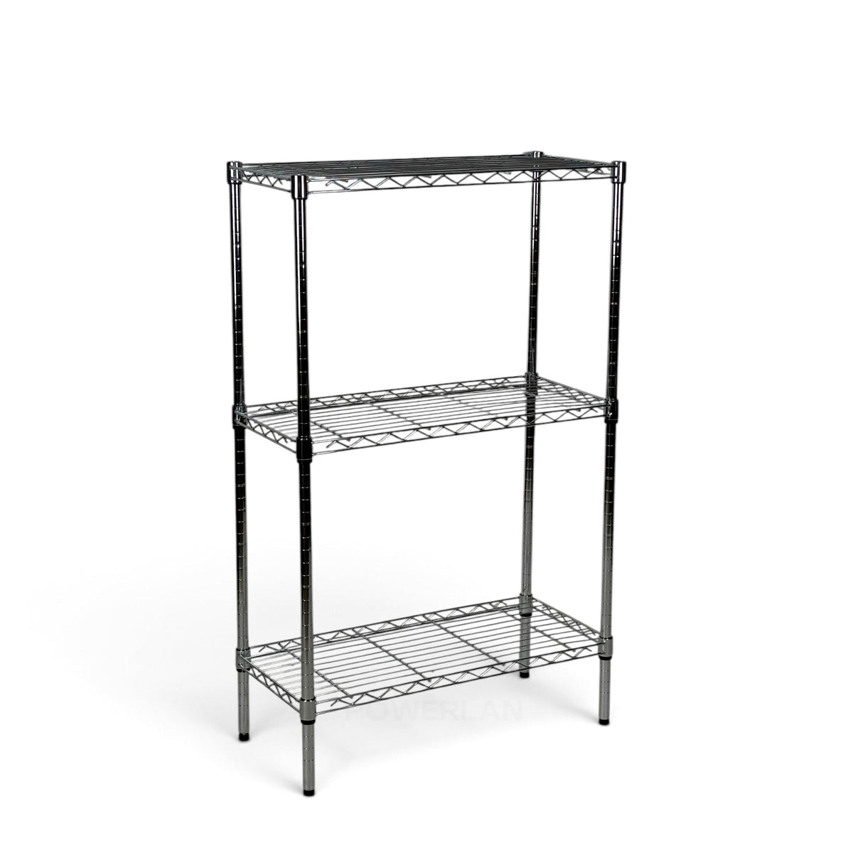 Metallika Scaffale Modulare in Acciaio Cromato 90 × 45 × H 122 cm, 3 Ripiani