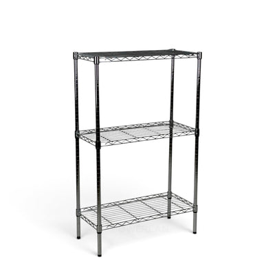 Metallika Scaffale Modulare in Acciaio Cromato 90 × 45 × H 122 cm, 3 Ripiani