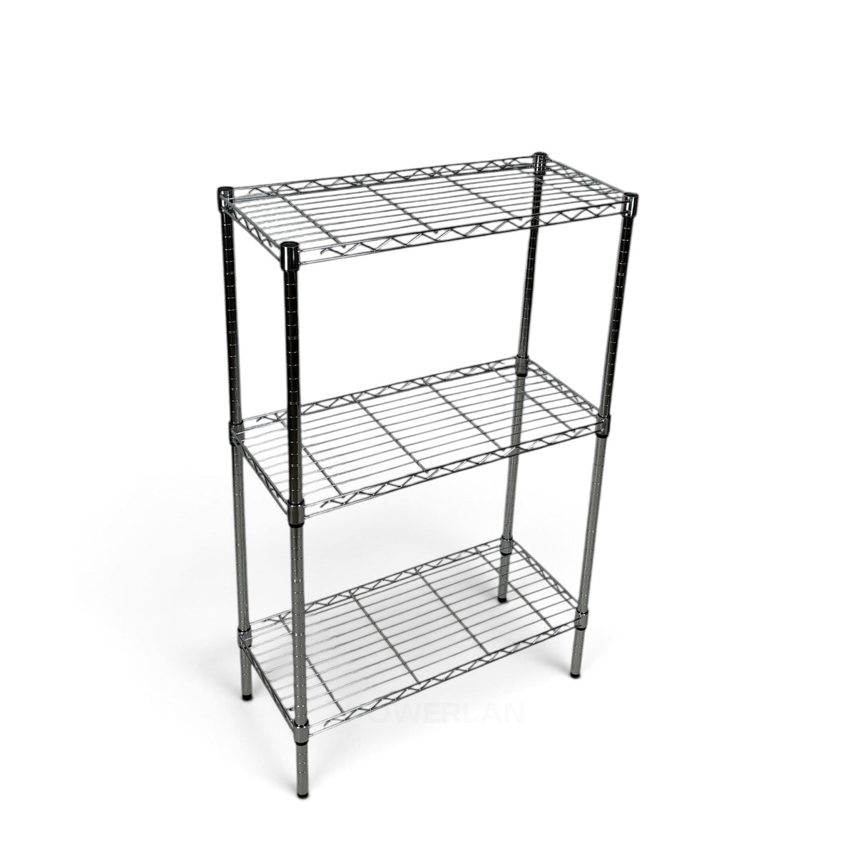 Metallika Scaffale Modulare in Acciaio Cromato 90 × 45 × H 122 cm, 3 Ripiani