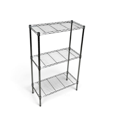 Metallika Scaffale Modulare in Acciaio Cromato 90 × 45 × H 122 cm, 3 Ripiani