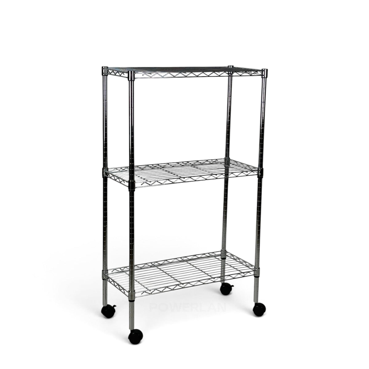 Metallika Scaffale Modulare in Acciaio Cromato 90 × 45 × H 122 cm, 3 Ripiani