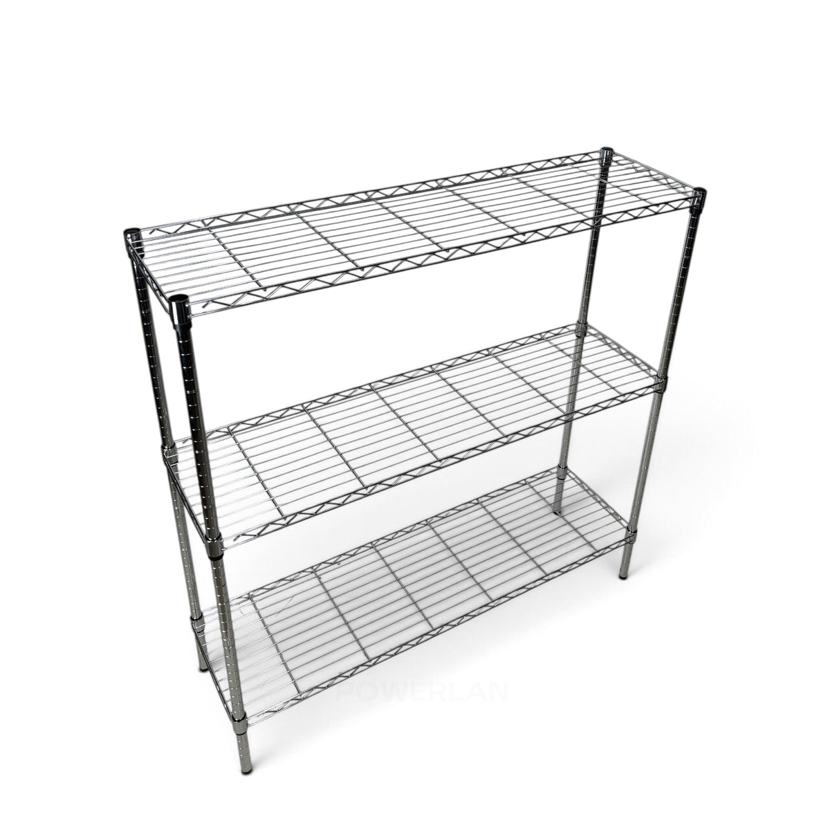Metallika Scaffale Modulare in Acciaio Cromato 122 × 35 × H 122 cm, 3 Ripiani