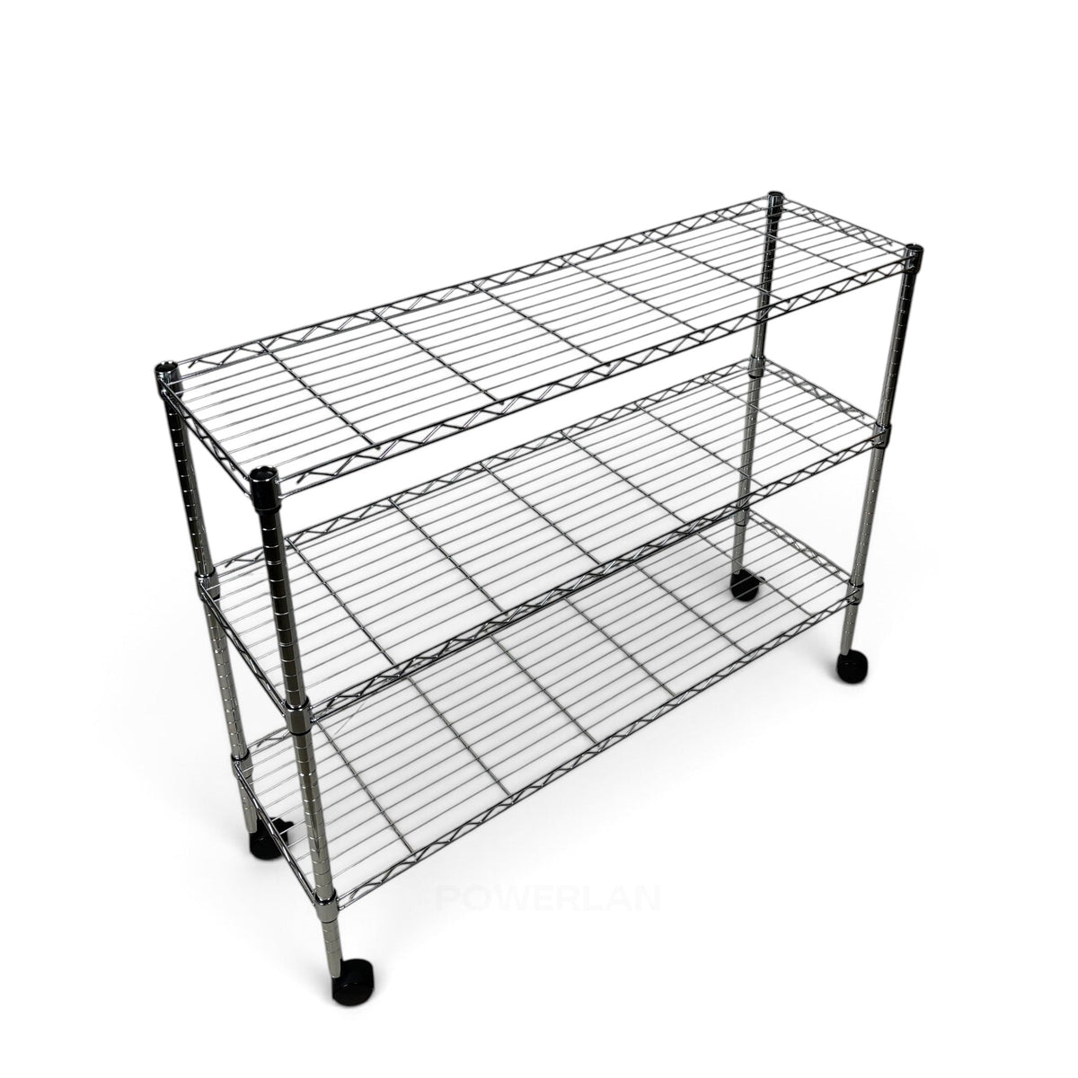 Metallika Scaffale Modulare in Acciaio Cromato 122 × 45 × H 102 cm, 3 Ripiani