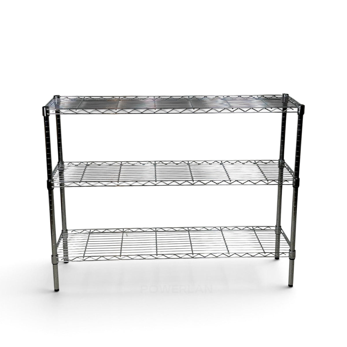 Metallika Scaffale Modulare in Acciaio Cromato 122 × 45 × H 82 cm, 3 Ripiani