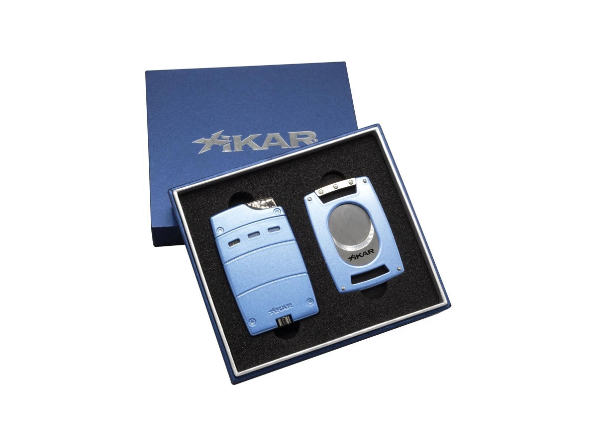 Xikar SET ACCENDINO / TAGLIASIGARI ULTRA-MAG SET (907BL) Blue