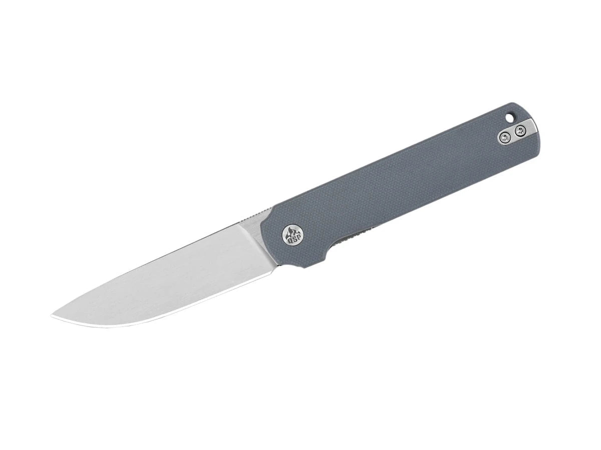 Coltello EDC QSP Lark G-10 14C28N flipper manico grigio QS144-B
