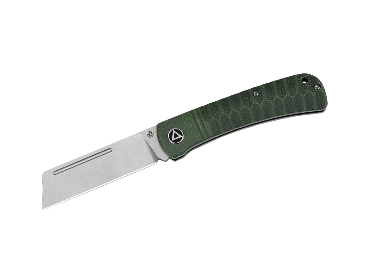 Coltello EDC QSP Hedgehog Micarta 14C28N lama mannaia verde QS142-A