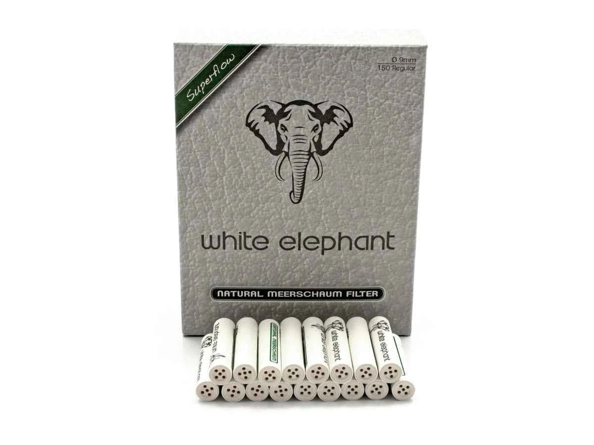 White Elephant FILTRO x PIPA SEPIOLITE NATURALE 9 mm 150 pz (20203)