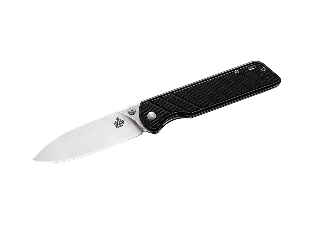 QSP Parrot G-10 QS102-A Black – coltello EDC 440C manico G-10 nero