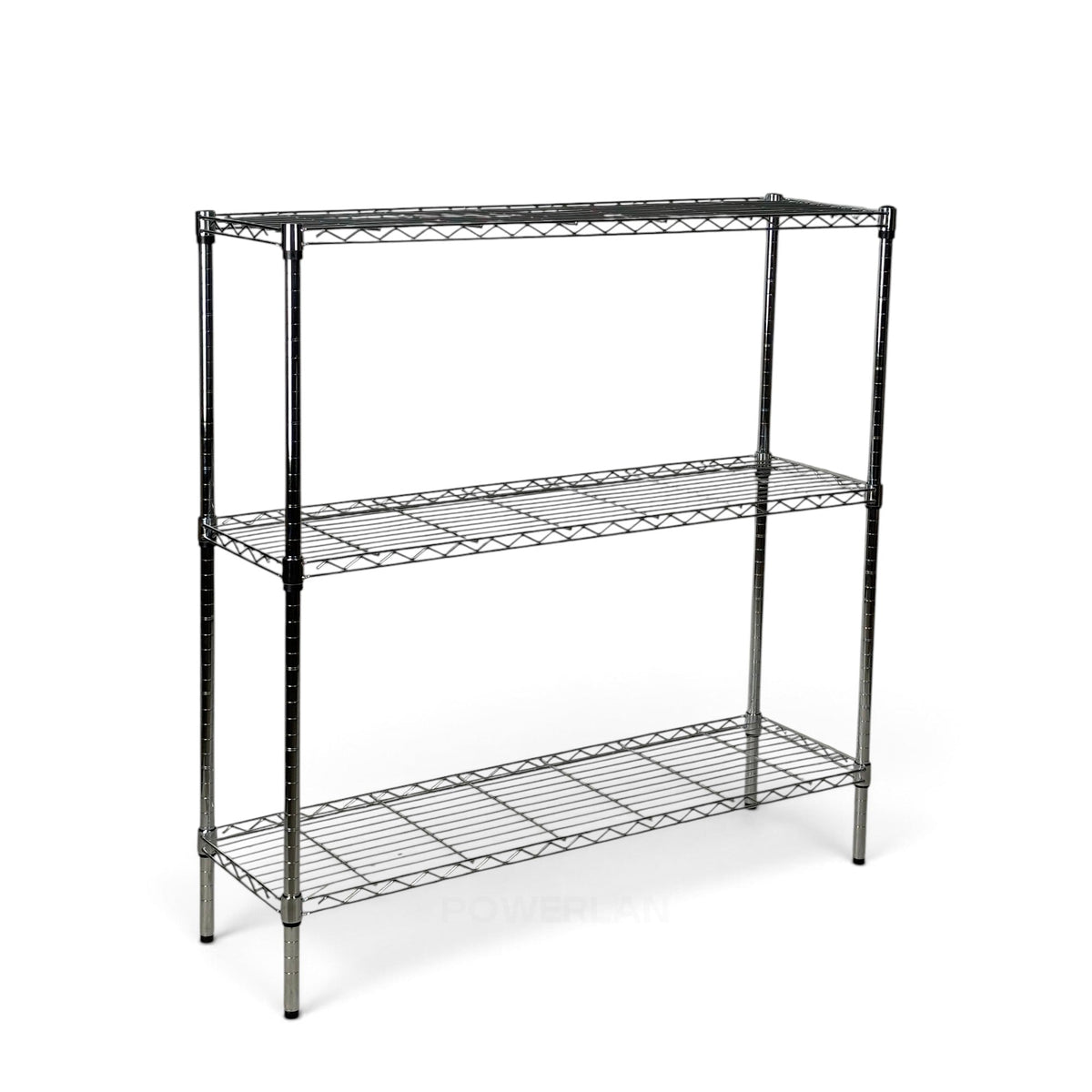 Metallika Scaffale Modulare in Acciaio Cromato 122 × 35 × H 122 cm, 3 Ripiani