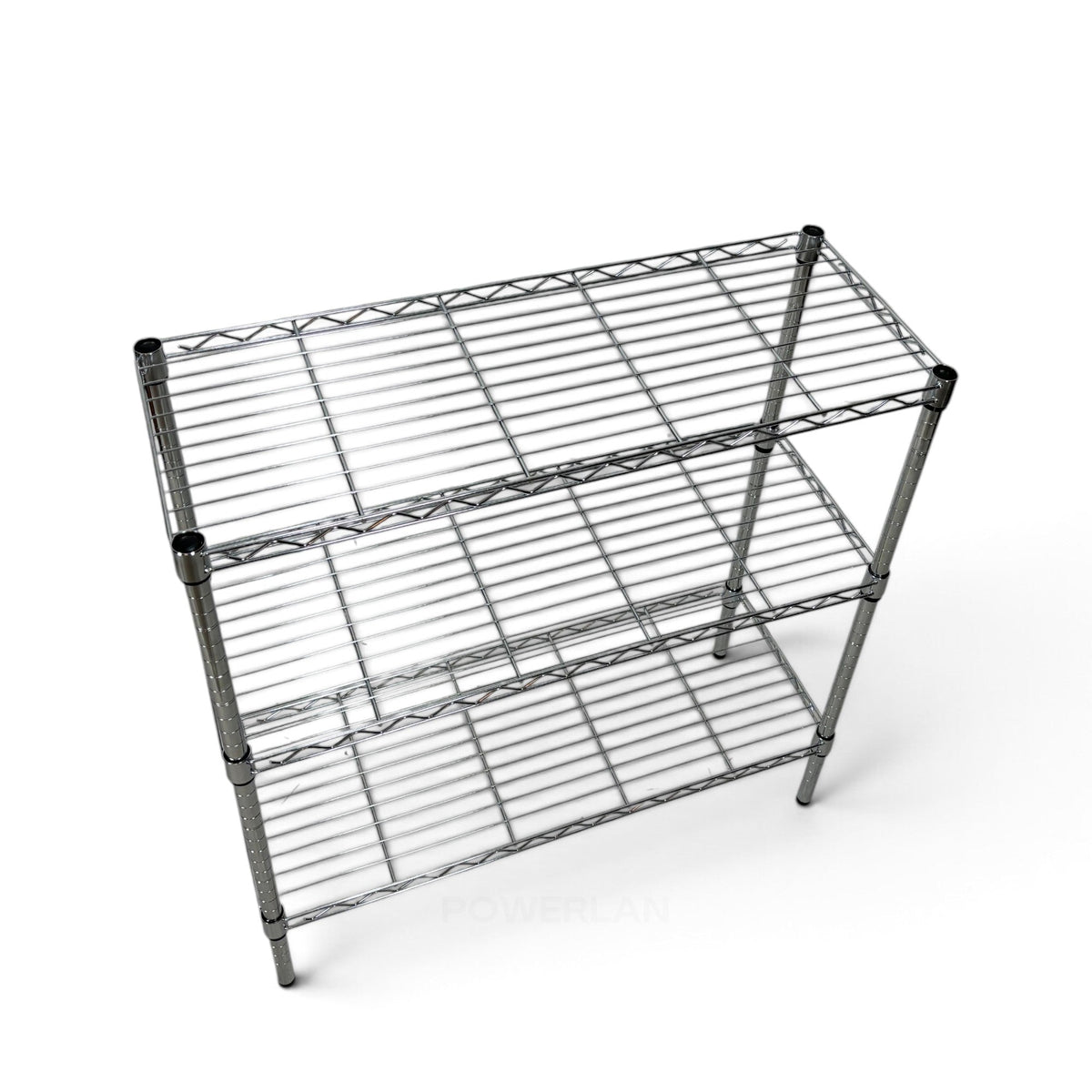 Metallika Scaffale Modulare in Acciaio Cromato 90 × 45 × H 102 cm, 3 Ripiani