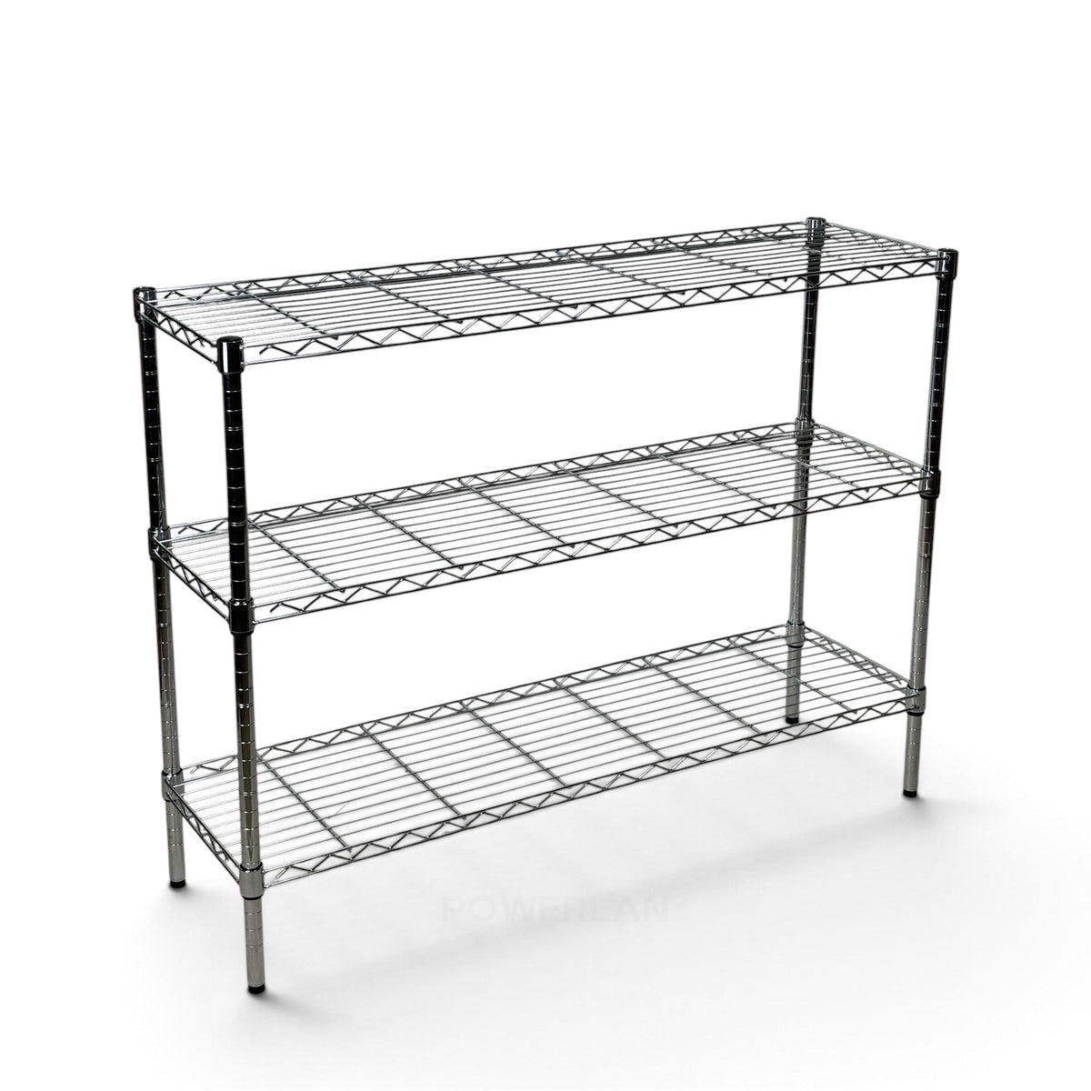Metallika Scaffale Modulare in Acciaio Cromato 122 × 45 × H 102 cm, 3 Ripiani