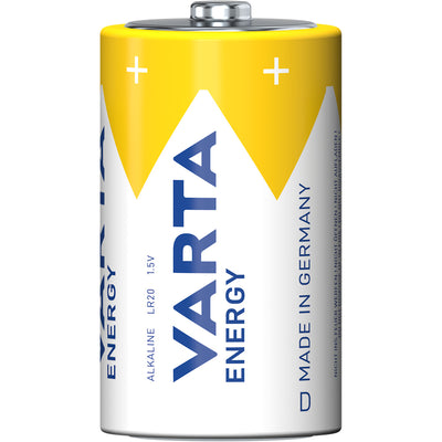 Varta Energy Pile Alcaline D LR20 MN1300 Torcia 1,5 V Blister 2 Pezzi