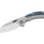Coltello EDC QSP Capybara Titanium M390 satin CF blu camo QS152-A1