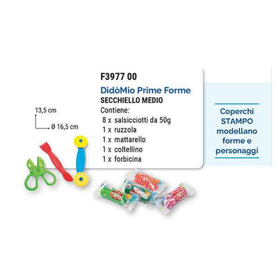 Pasta modellabile DiDò medio - DiDò - secchiello 8 salsicciotti con attrezzi