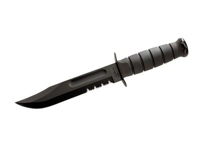 Ka-Bar Fighting/Utility 1212 Combo lama combo 1095 Cro-Van 17,8 cm nera manico Kraton G fodero cuoio - vista principale