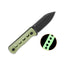 Dettaglio lama drop point 14C28N black QSP Canary Resin glow