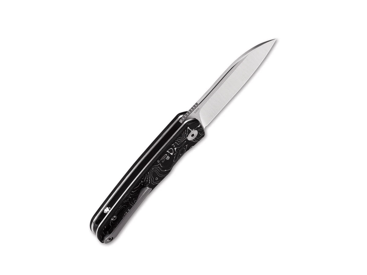 Dettaglio lama S35VN satin QSP Otter CF alluminio 6,9 cm