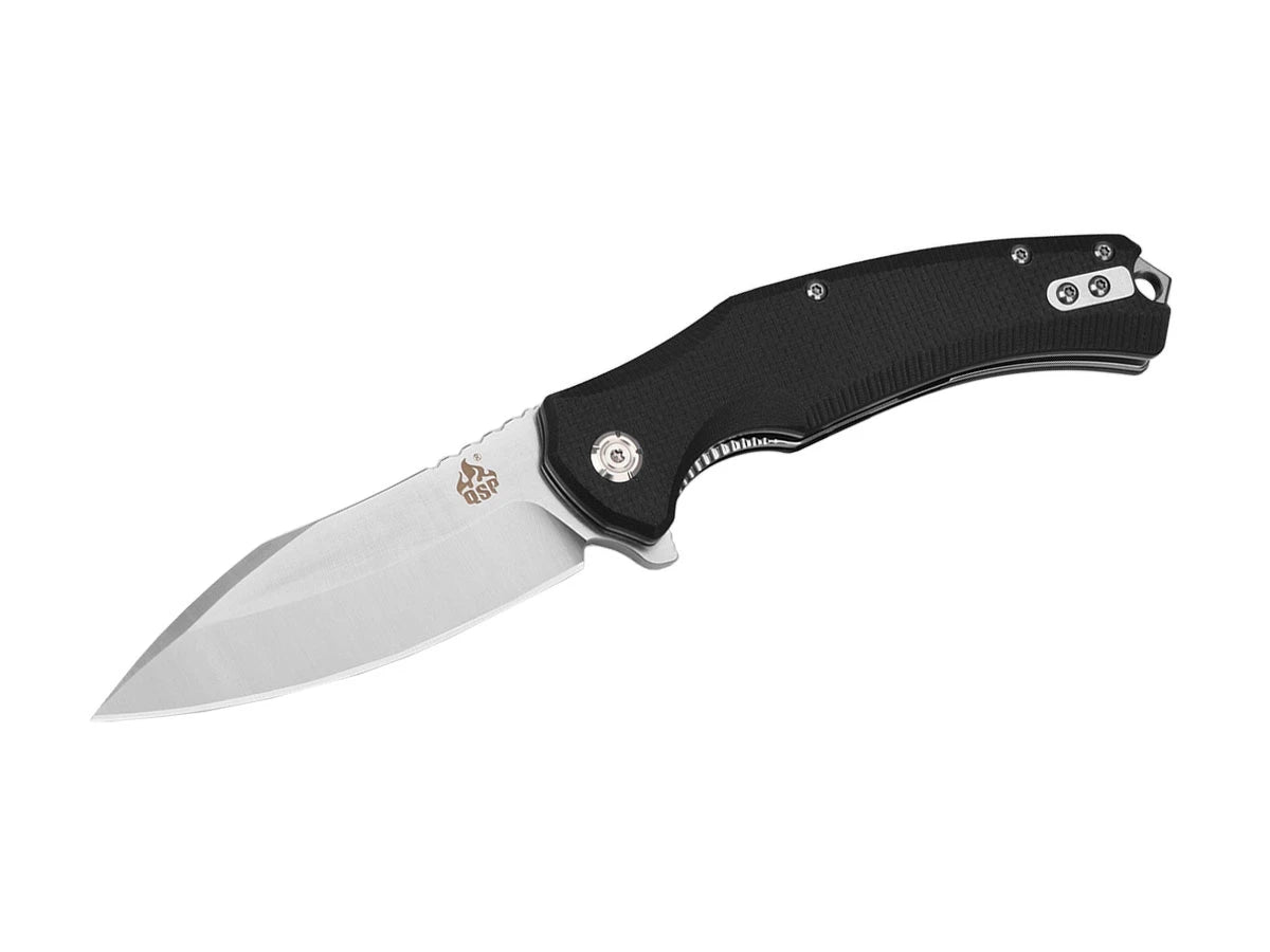 Coltello EDC QSP Snipe G-10 D2 clip point manico nero QS121-C