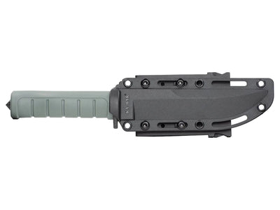 Ka-Bar Dust I 6100 dettaglio lama D2 manico GFN verde fodero plastica rigida