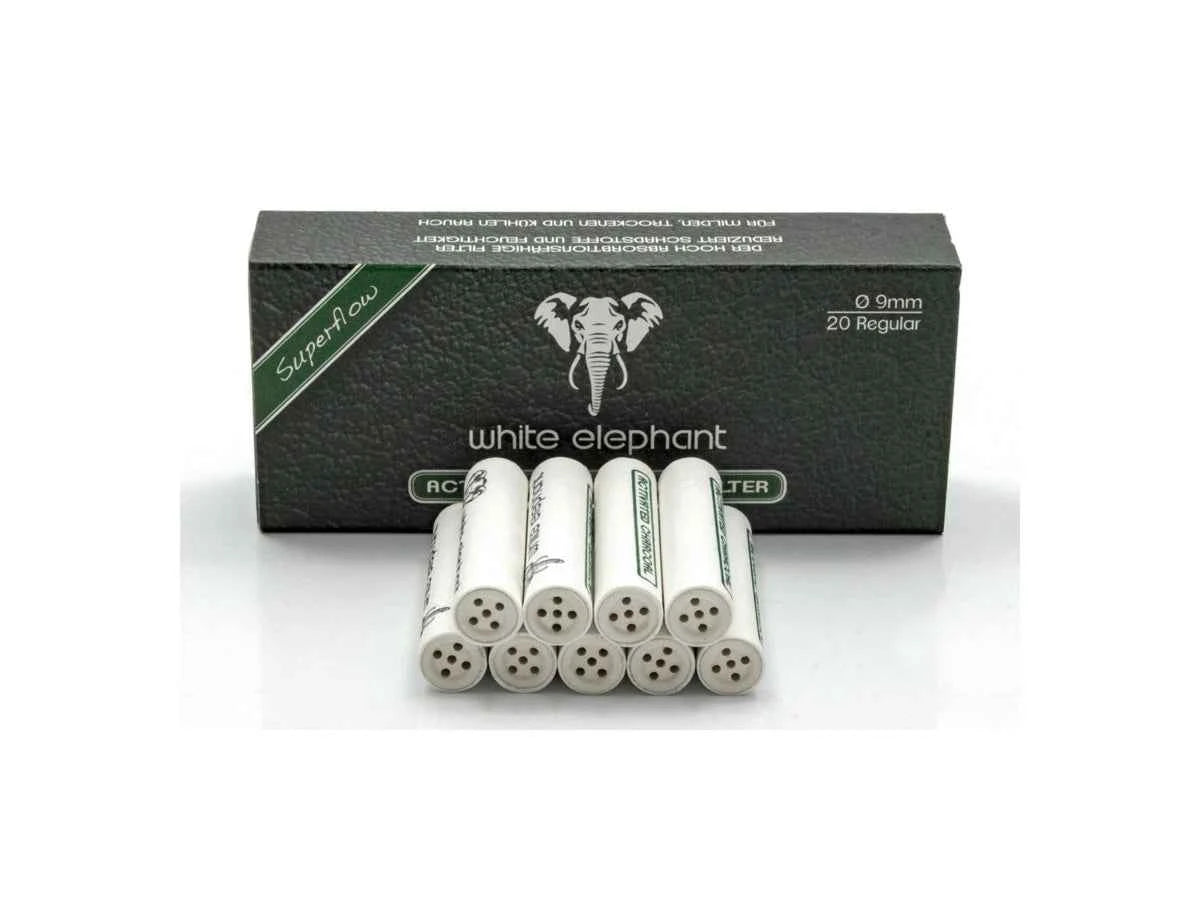 White Elephant FILTRO X PIPA CARBONE ATTIVO 9 mm 20 pz (20101)