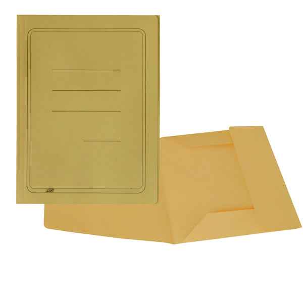 Cartellina 3 lembi con stampa - 200 gr - 25 x 33 cm - cartoncino manilla - giallo - Cartotecnica del Garda - conf. 50 pezzi