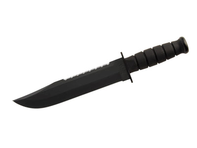 Ka-Bar Big Brother 2211 lama 1095 Cro-Van 23,8 cm nera bordo superiore seghettato manico Kraton G 36,5 cm fodero cuoio - vista principale
