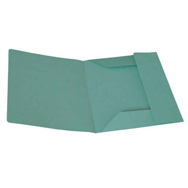 Cartellina 3 lembi - 200 gr - 25 x 33 cm - cartoncino manilla - verde - Cartotecnica del Garda - conf. 50 pezzi