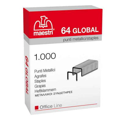 Punti eurostaples 64 Global - 6/4 - Romeo Maestri - scatola da 1000 punti
