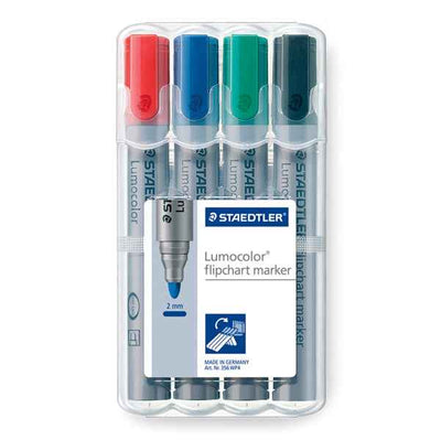Marcatore Lumocolor Flipchart 356 - punta tonda - tratto 2,0mm - astuccio 4 colori - Staedtler