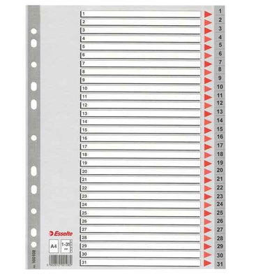 Separatore numerico 1/31 - PP - A4 - grigio - Esselte